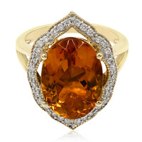 Anillo en oro con Citrino mandarina