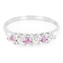 Anillo en plata con Zafiro de Ceilán rosa
