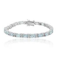 Brazalete en plata con Topacio azul cielo