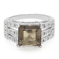 Anillo en plata con Cuarzo ahumado