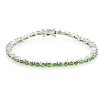 Brazalete en plata con Diópsido de Rusia