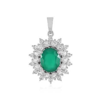 Colgante en plata con Ónix verde