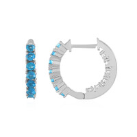Pendientes en plata con Apatita azul neón