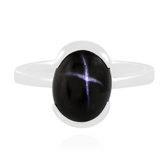 Anillo en plata con Diópsido estrella de la India