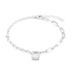 Brazalete en plata con Topacio blanco