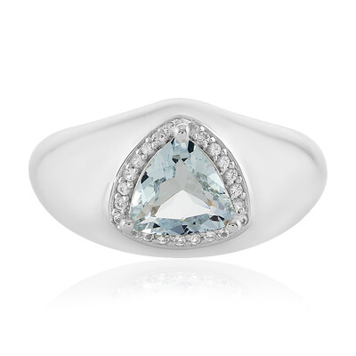 Anillo en plata con Aguamarina