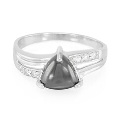 Anillo en plata con Hematita negra