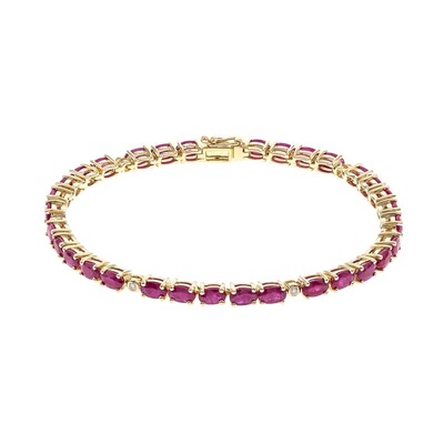 Brazalete en oro con Rubí de Mozambique AAA