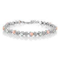 Brazalete en plata con Aguamarina
