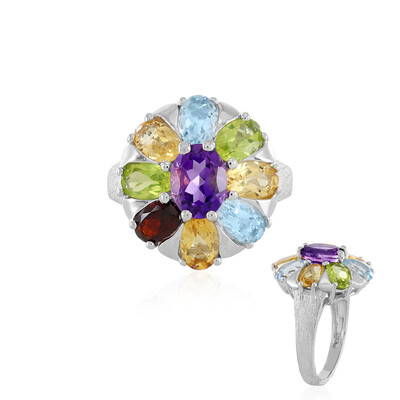 Anillo en plata con Amatista de Zambia