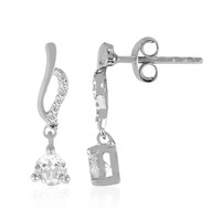 Pendientes en plata con Topacio blanco