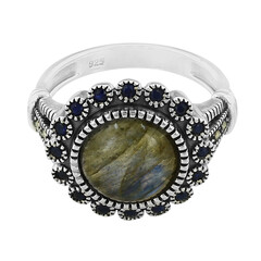 Anillo en plata con Labradorita