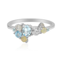 Anillo en plata con Topacio azul cielo