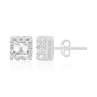 Pendientes en plata con Topacio blanco