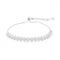 Brazalete en plata con Topacio blanco