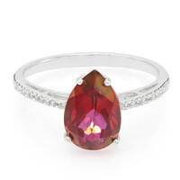 Anillo en plata con Topacio cereza
