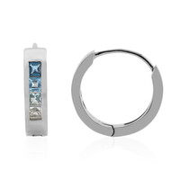 Pendientes en plata con Topacio azul de Londres