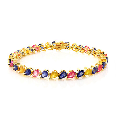 Brazalete en plata con Zafiro azul de Madagascar
