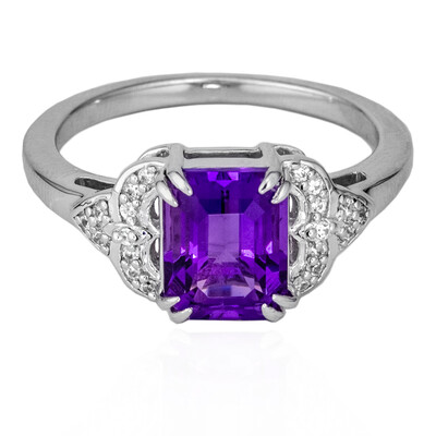Anillo en plata con Amatista de Zambia