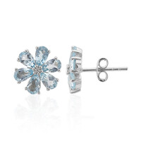 Pendientes en plata con Topacio azul cielo