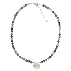 Collar en plata con Ágata blanca
