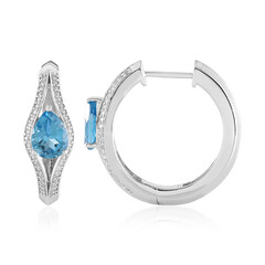 Pendientes en plata con Topacio azul suizo (de Melo)