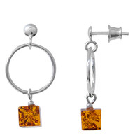 Pendientes en plata con Ámbar báltico