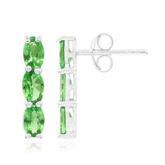 Pendientes en plata con Tsavorita