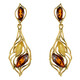 Pendientes en plata con Ámbar báltico cognac (dagen)