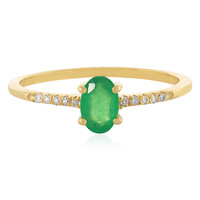 Anillo en oro con Esmeralda de Zambia