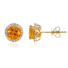 Pendientes en oro con Granate mandarina (CIRARI)