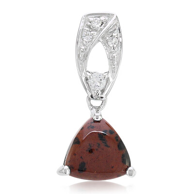 Colgante en plata con Obsidiana caoba