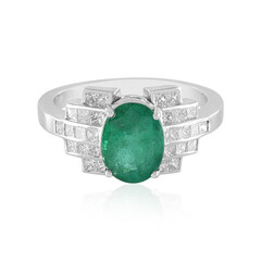 Anillo en oro con Esmeralda de Zambia