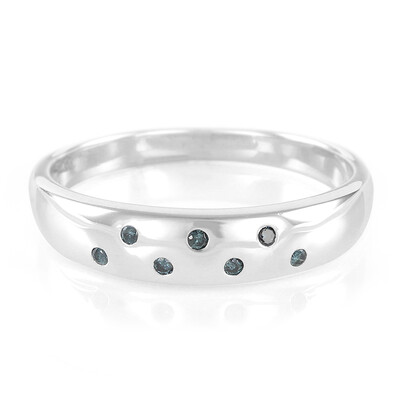 Anillo en plata con Diamante azul rey