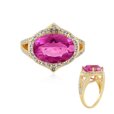 Anillo en plata con Fluorita rosa de México