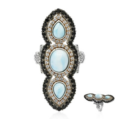 Anillo en plata con Larimar (Dallas Prince Designs)