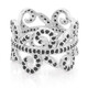 Anillo en plata con Espinela negra