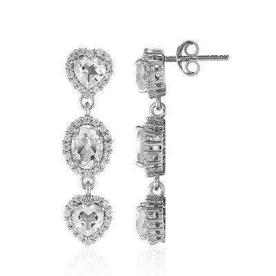 Pendientes en plata con Topacio blanco