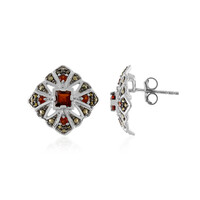 Pendientes en plata con Granate rojo