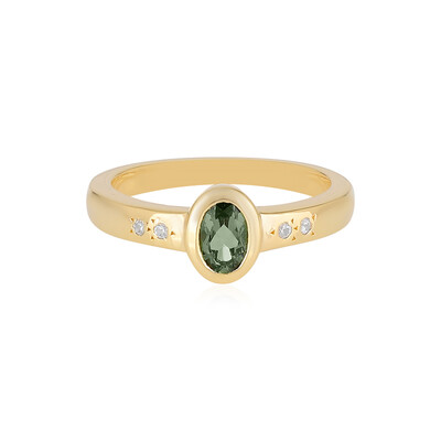 Anillo en plata con Moldavita