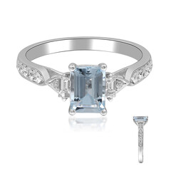 Anillo en oro con Aguamarina de Brasill AAA (AMAYANI)