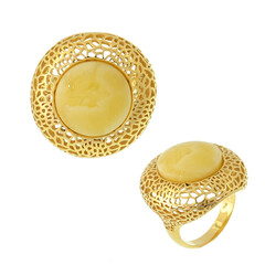 Anillo en plata con Ámbar báltico