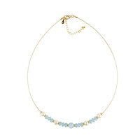 Collar en acero inoxidable con Aguamarina