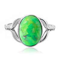 Anillo en plata con Turquesa verde Mohave Kingman