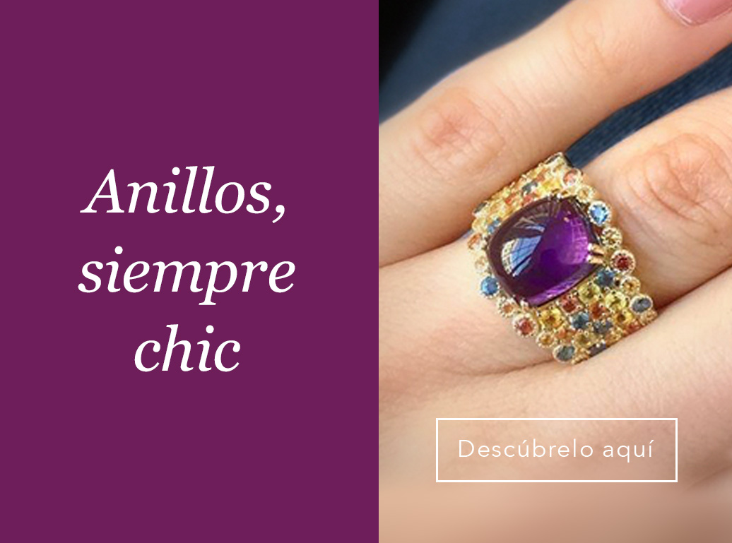 Anillos de plata, de oro y bañados en oro con piedras preciosas